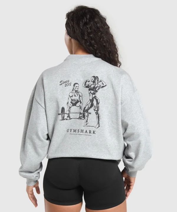 Gymshark Hoodies & Sweatshirts*Two Strong Women Sweatshirt LightGreyCoreMarl