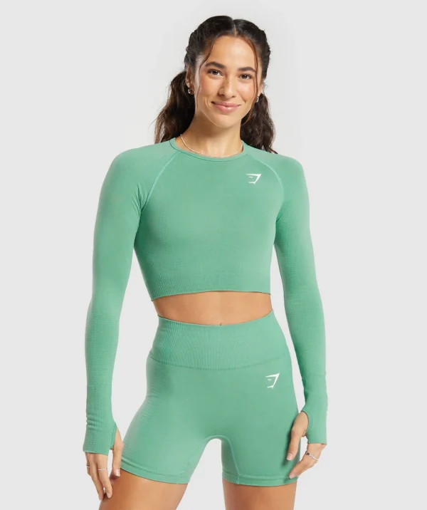 Gymshark Crop Tops | T-shirts & Tops*Vital Seamless 2.0 Crop Top LagoonGreen/Marl