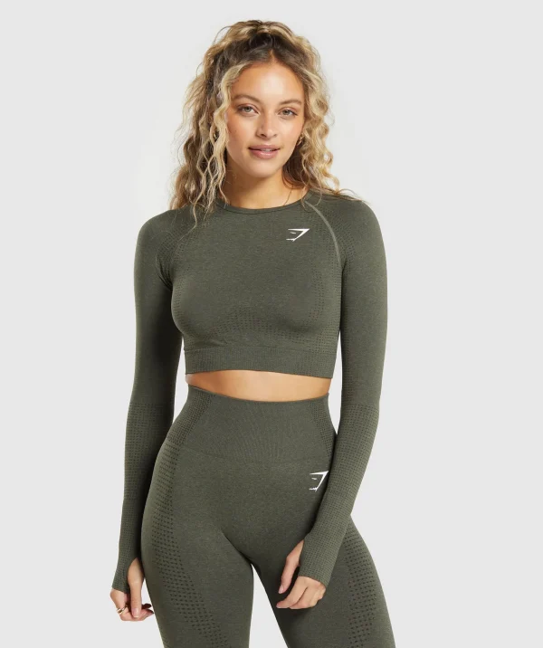 Gymshark Crop Tops | T-shirts & Tops*Vital Seamless 2.0 Crop Top BaseGreenMarl