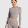 Gymshark Crop Tops | T-shirts & Tops*Vital Seamless 2.0 Crop Top WarmTaupeMarl