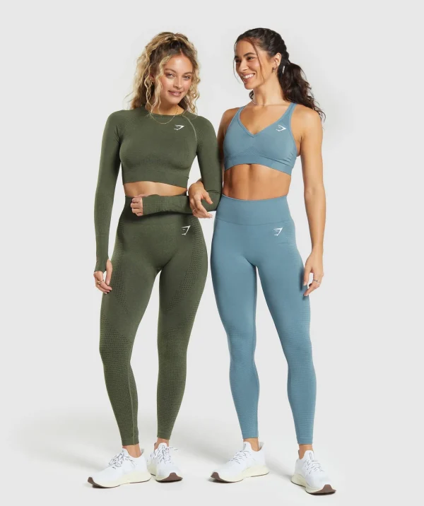 Gymshark Crop Tops | T-shirts & Tops*Vital Seamless 2.0 Crop Top BaseGreenMarl