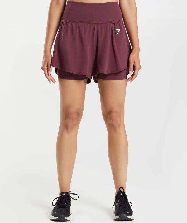 Gymshark Shorts*Vital Seamless 2.0 2-in-1 Shorts BakedMaroonMarl