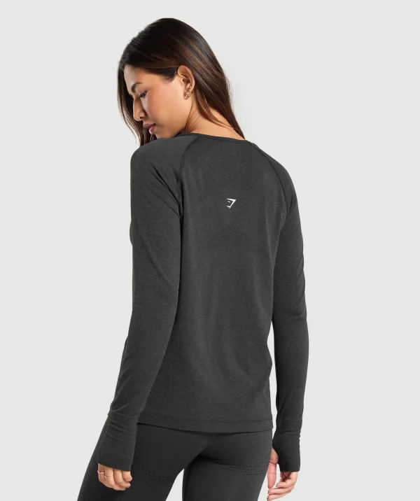 Gymshark T-shirts & Tops*Vital Seamless 2.0 Light Long Sleeve Top BlackMarl