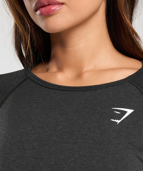 Gymshark T-shirts & Tops*Vital Seamless 2.0 Light Long Sleeve Top BlackMarl