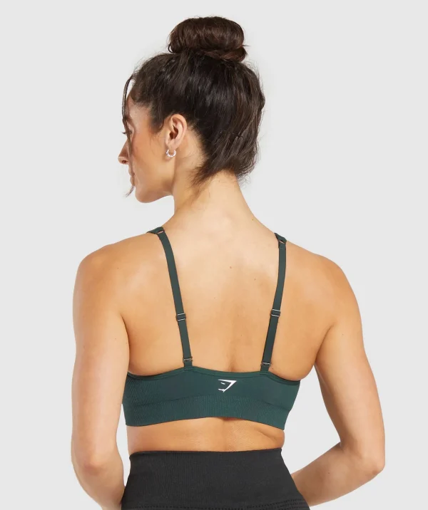 Gymshark Sports Bras*Vital Seamless 2.0 V Neck Sports Bra WoodlandGreenMarl