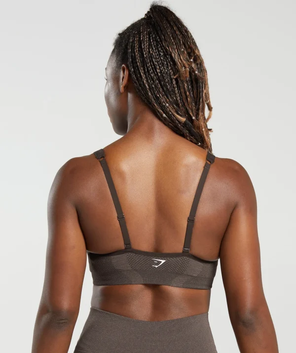 Gymshark Sports Bras*Vital Seamless 2.0 V Neck Sports Bra BrownMarl