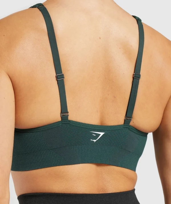 Gymshark Sports Bras*Vital Seamless 2.0 V Neck Sports Bra WoodlandGreenMarl