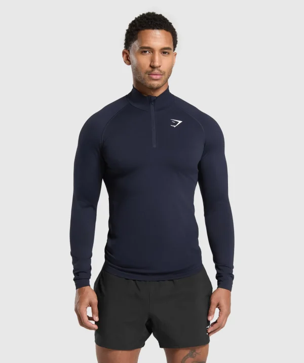 Gymshark Hoodies & Sweatshirts*Vital Seamless 1/4 Zip Navy/HeavyBlue