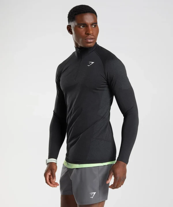 Gymshark Jackets | Hoodies & Sweatshirts*Vital Seamless 1/4 Zip Black/SilhouetteGrey