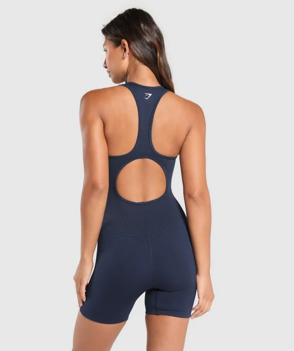 Gymshark Bodysuits*Vital Seamless All In One HeavyBlue/Marl