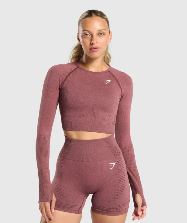 Gymshark Crop Tops | T-shirts & Tops*Vital Seamless Crop Top BurgundyPink/Marl