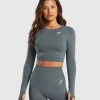 Gymshark Crop Tops | T-shirts & Tops*Vital Seamless Crop Top StrongGrey/Marl