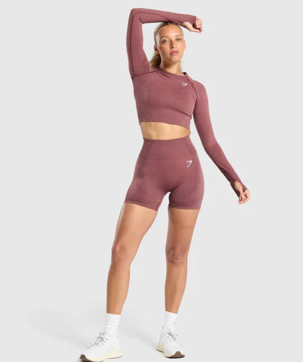 Gymshark Crop Tops | T-shirts & Tops*Vital Seamless Crop Top BurgundyPink/Marl