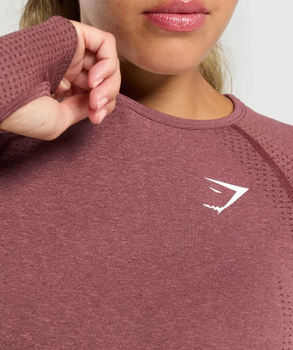 Gymshark Crop Tops | T-shirts & Tops*Vital Seamless Crop Top BurgundyPink/Marl