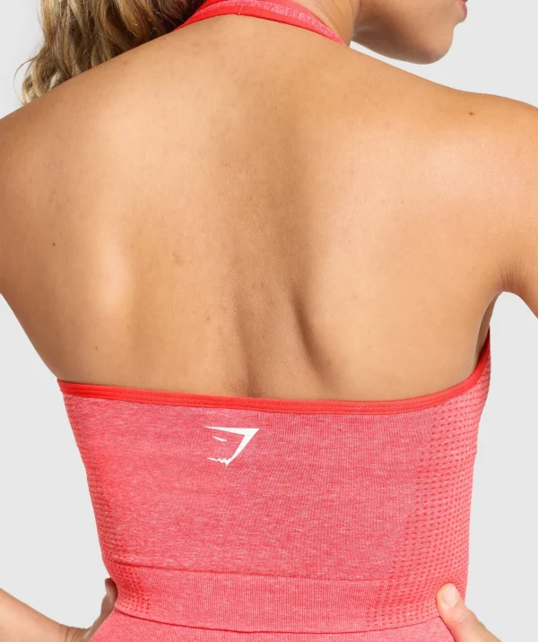 Gymshark Tank Tops | Crop Tops*Vital Seamless Halter Neck Tank With Shelf CoralRedMarl