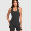 Gymshark Bodysuits*Vital Seamless Short Bodysuit BlackMarl