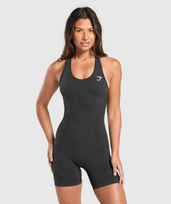 Gymshark Bodysuits*Vital Seamless Short Bodysuit BlackMarl