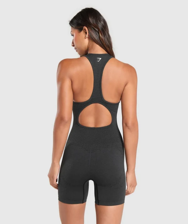 Gymshark Bodysuits*Vital Seamless Short Bodysuit BlackMarl