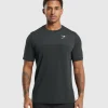 Gymshark T-shirts & Tops*Vital Seamless T-Shirt Black/MediumGreyMarl