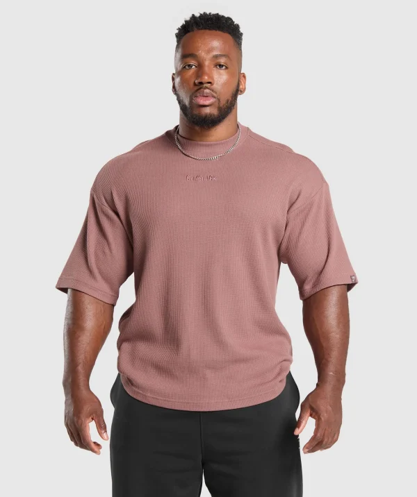 Gymshark T-shirts & Tops*Waffle Oversized T-Shirt BrickBrown