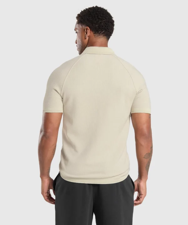 Gymshark T-shirts & Tops*Waffle Polo Shirt PebbleGrey