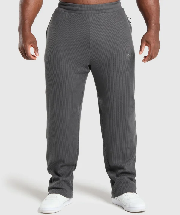 Gymshark Joggers & Sweatpants*Waffle Straight Leg Joggers OnyxGrey