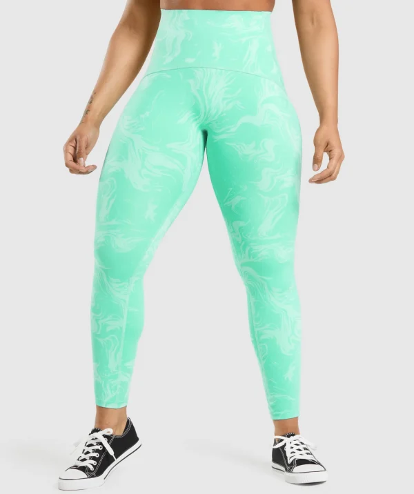 Gymshark Leggings | High-waisted Leggings*Waist Support Leggings BrightTurquoisePrint