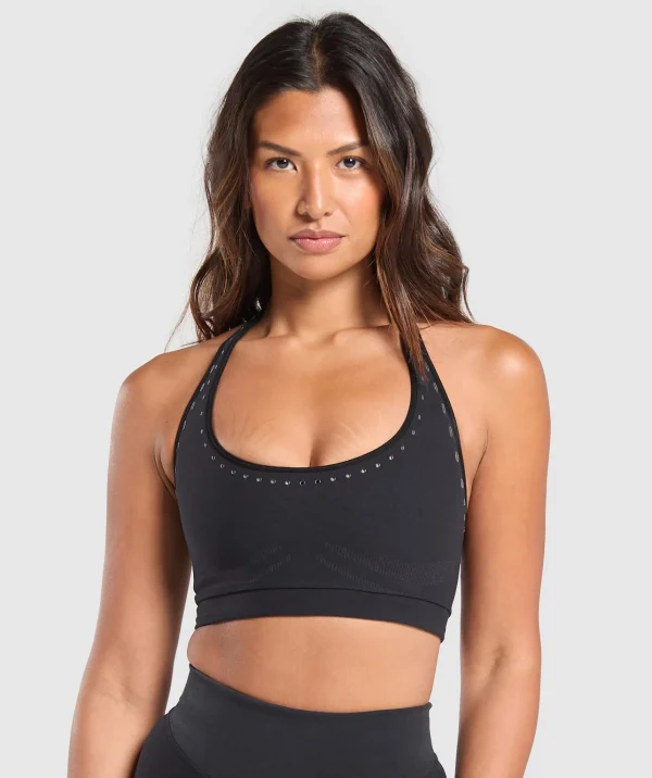 Gymshark Underwear & Basics | Women's Underwear*Warp Knit Seamless Halter Neck Bralette Black/LinenBrown