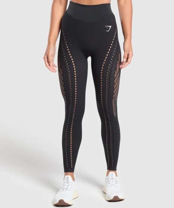 Gymshark Leggings | Seamless Leggings*Warp Knit Seamless Tights Black/LinenBrown