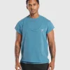 Gymshark T-shirts & Tops*Washed Double Layer T-Shirt TerraceBlue