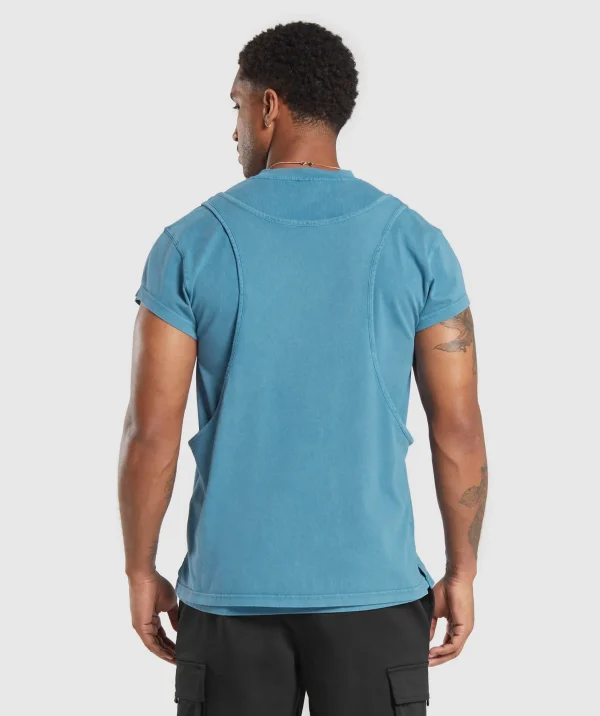 Gymshark T-shirts & Tops*Washed Double Layer T-Shirt TerraceBlue