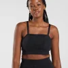 Gymshark Sports Bras*Whitney Eyelash Knit Bandeau Black