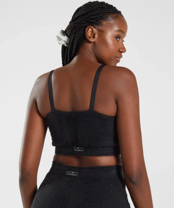 Gymshark Sports Bras*Whitney Eyelash Knit Bandeau Black