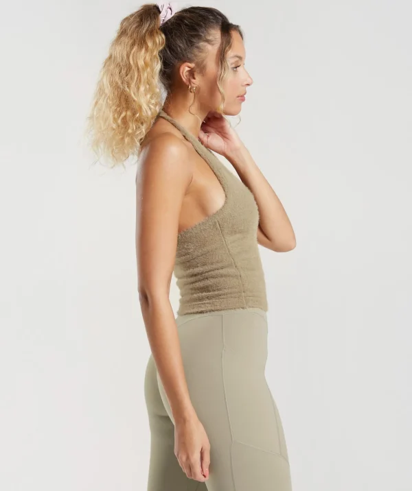 Gymshark Crop Tops | T-shirts & Tops*Whitney Eyelash Knit Midi Halter Top CementBrown