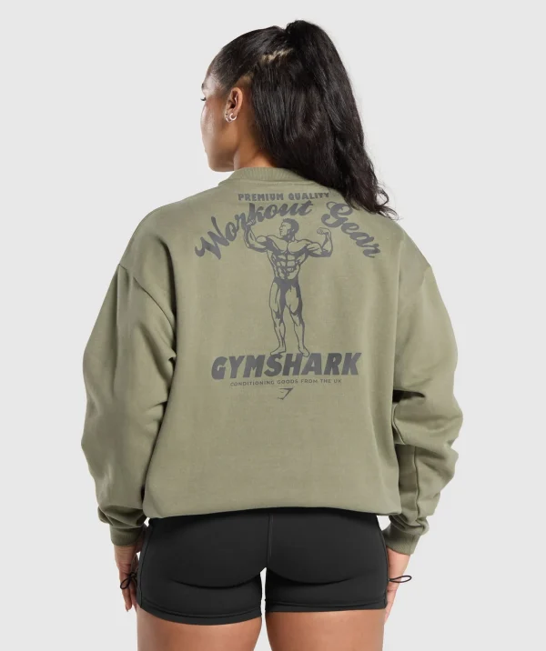 Gymshark Hoodies & Sweatshirts*Workout Gear Oversized Sweatshirt UtilityGreen