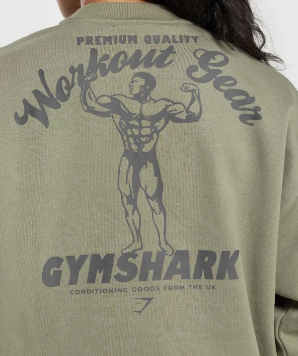 Gymshark Hoodies & Sweatshirts*Workout Gear Oversized Sweatshirt UtilityGreen