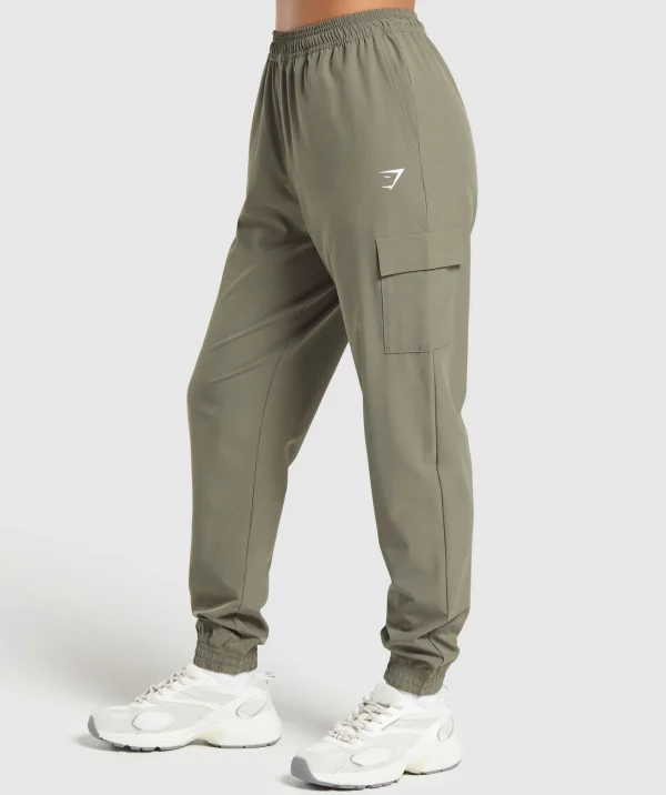 Gymshark Joggers & Sweatpants*Woven Cargo Pant BaseGreen