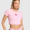 Gymshark T-shirts & Tops*Your Plate or Mine Baby Tee DollyPink